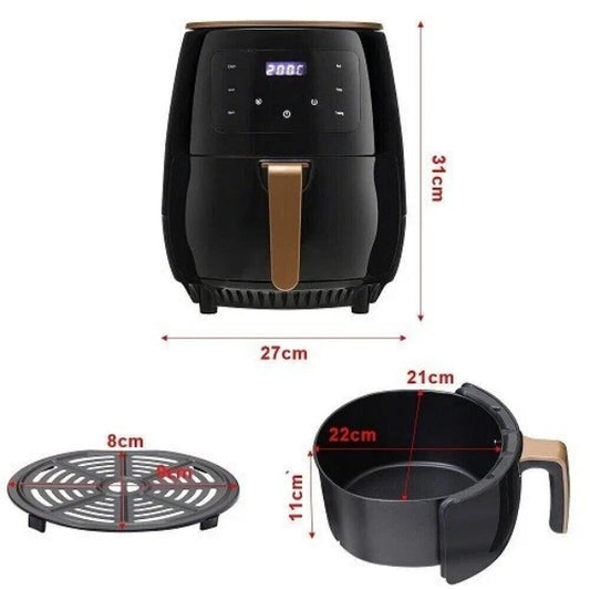6L Digital Air Fryer - Oil-Free Cooking with Touch Screen Control