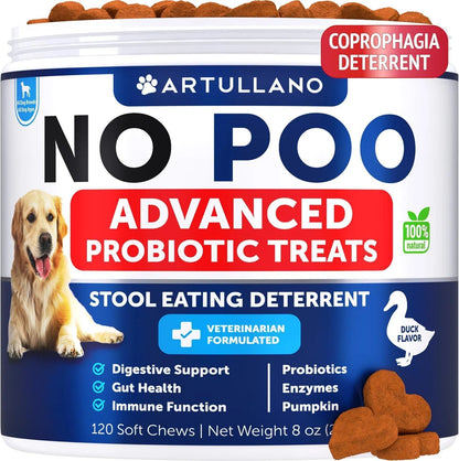 Coprophagia Deterrent Chews for Dogs - Stop Poop Eating (120 Count)