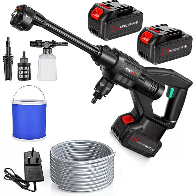 Cordless Pressure Washer - Portable Car Wash Gun with 2 Batteries