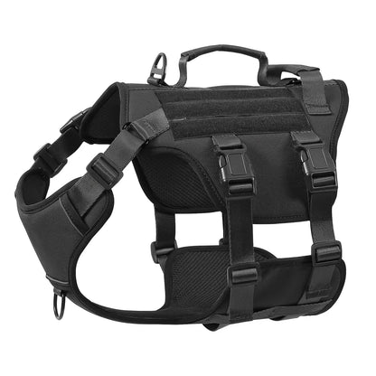 Tactical Dog Harness - No-Pull Reflective Vest with Dual Handles