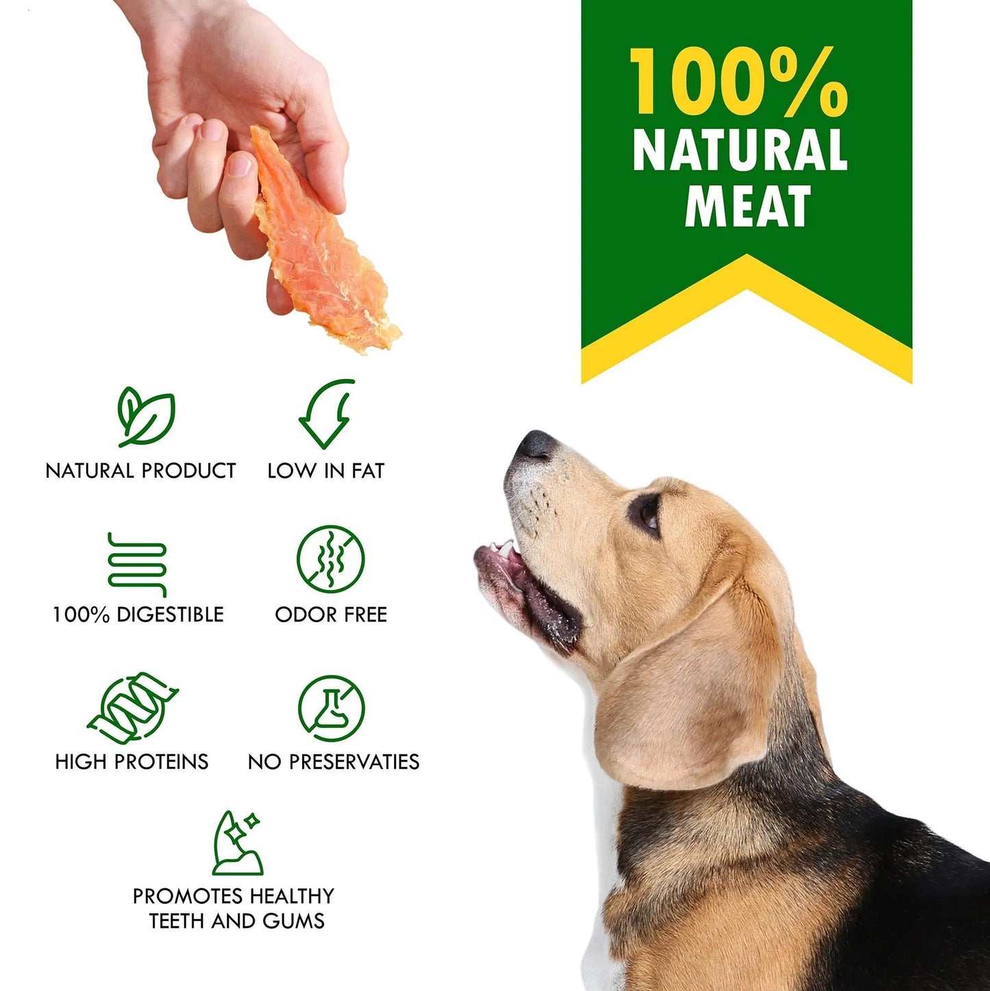 Chicken Jerky Dog Treats - 100% Natural High-Protein Chews (300g)