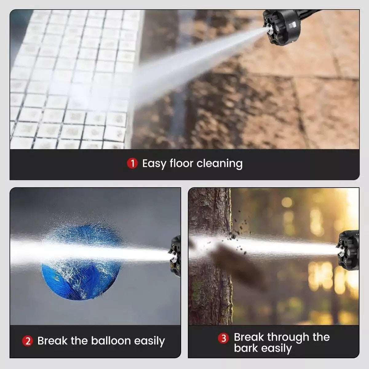 Cordless Pressure Washer - Portable Car Wash Gun with 2 Batteries