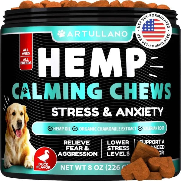 Hemp Calming Treats for Dogs - Anxiety Relief Chews (120 Count)