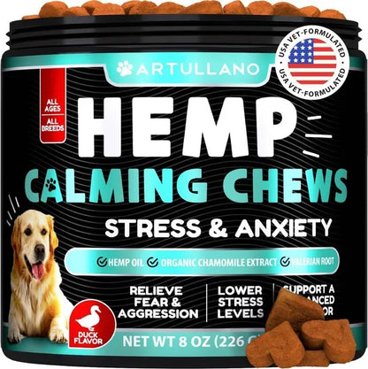 Hemp Calming Treats for Dogs - Anxiety Relief Chews (120 Count)