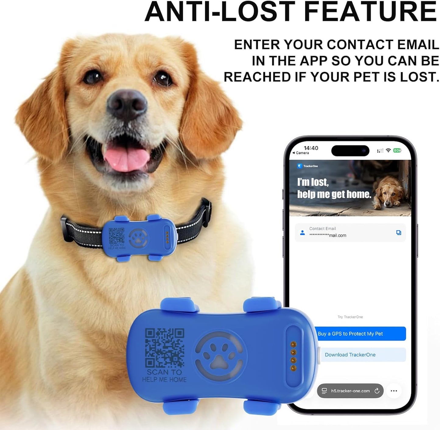 Real-Time Dog GPS Tracker - Waterproof Pet Locator with Geofence Alerts