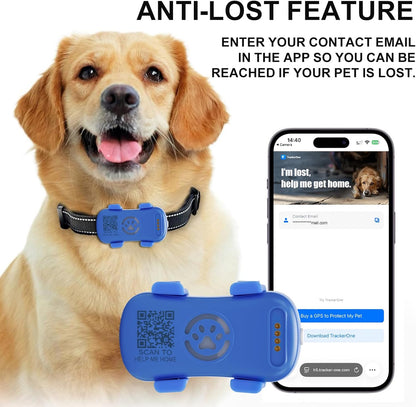 Real-Time Dog GPS Tracker - Waterproof Pet Locator with Geofence Alerts