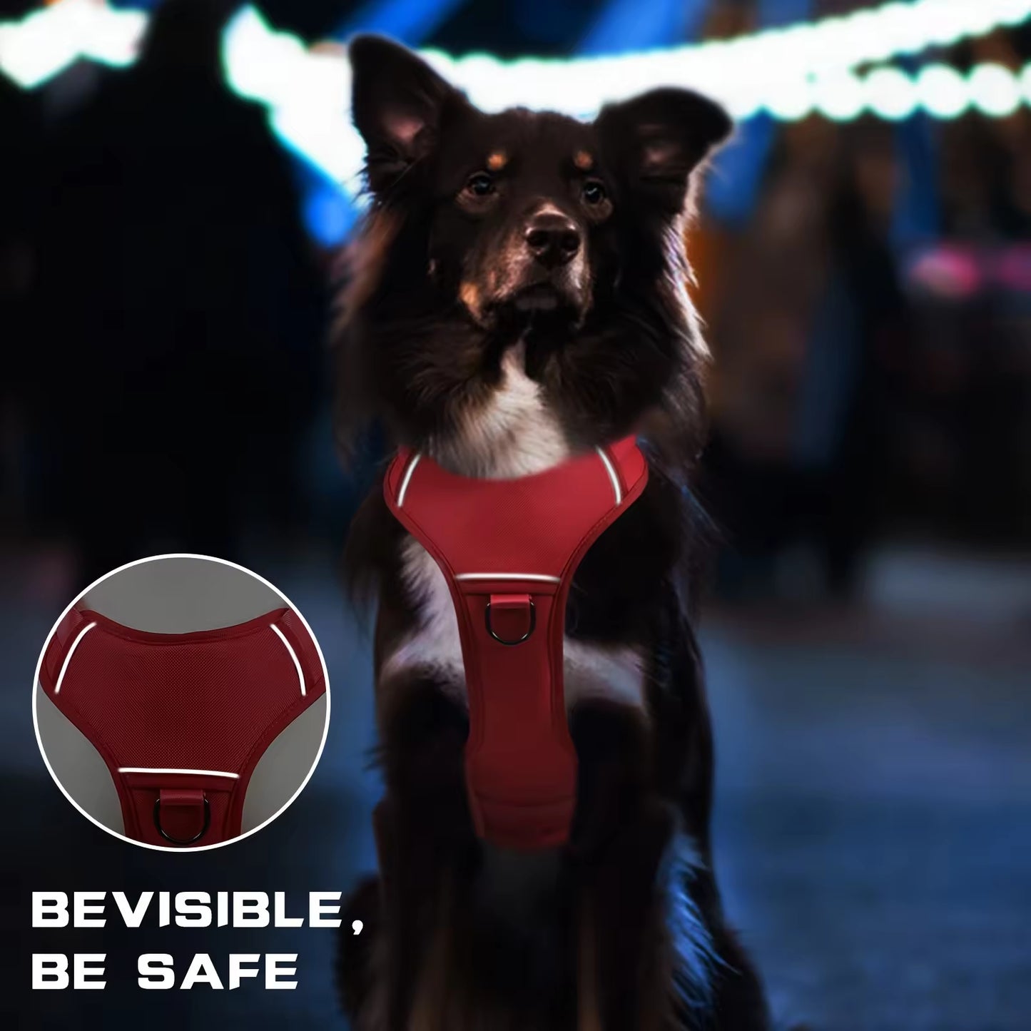 Tactical Dog Harness - No-Pull Reflective Vest with Dual Handles