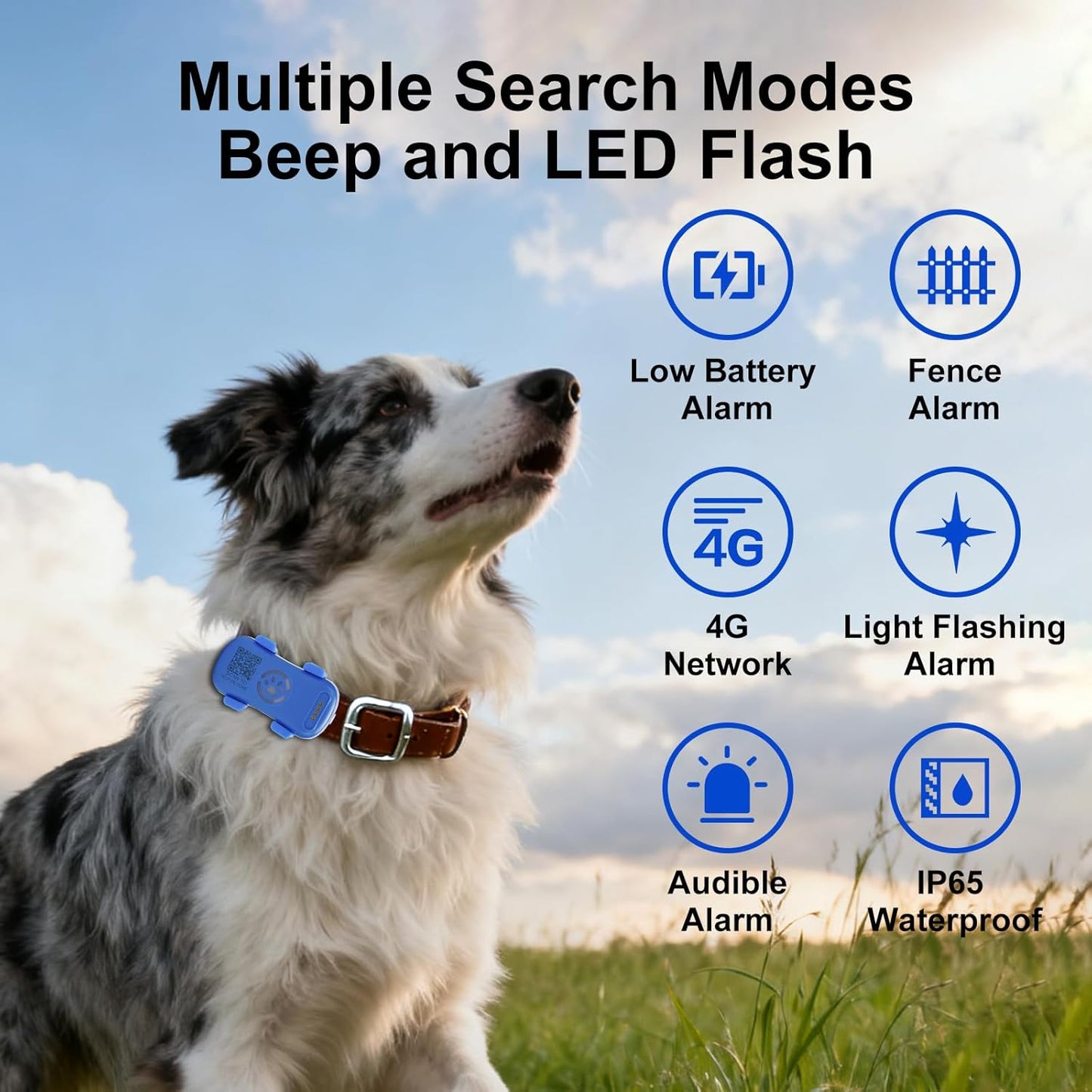 Real-Time Dog GPS Tracker - Waterproof Pet Locator with Geofence Alerts