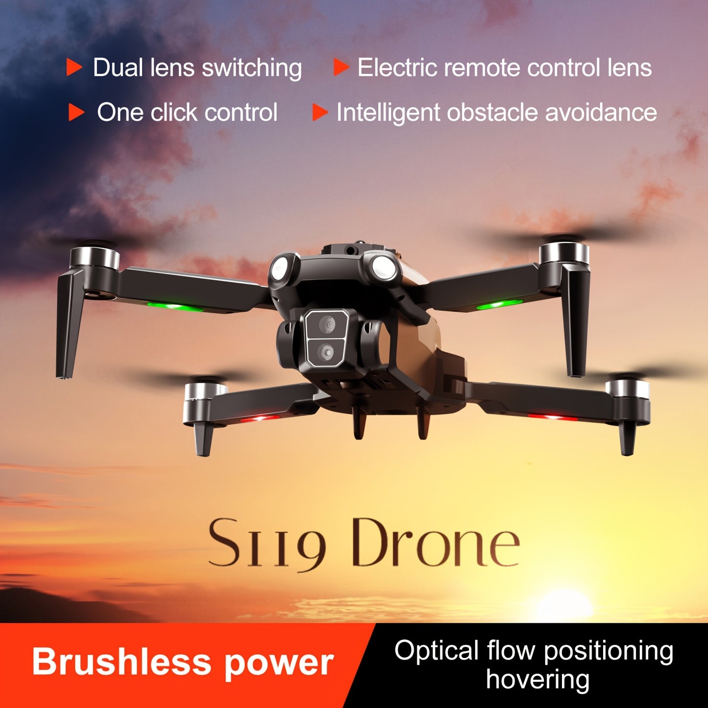 S119 Beginner Drone with 480p Camera - Obstacle Avoidance Quadcopter