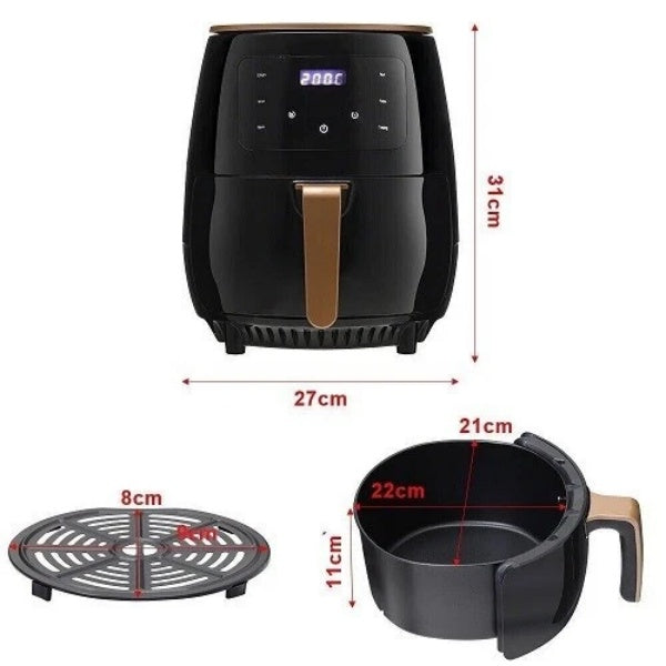 6L Digital Air Fryer - Oil-Free Cooking with Touch Screen Control