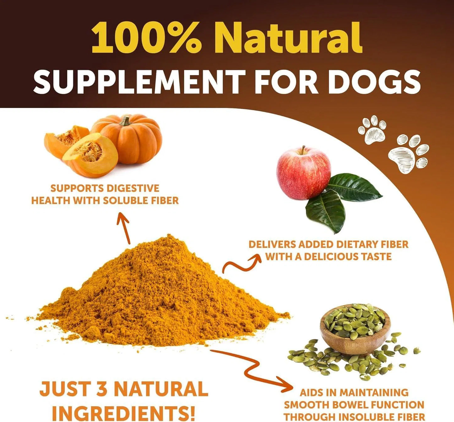 Pumpkin Powder for Dogs - Digestive Support & Fiber Supplement (8 OZ)