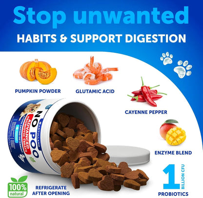 Coprophagia Deterrent Chews for Dogs - Stop Poop Eating (120 Count)